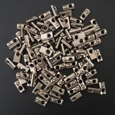 Imagem de Pacote com 100 porcas T M5 para 2020 2040 2060 Rolos em mola para extrusões de alumínio 20 x 20 Série 20 Acessórios de perfil de alumínio com encaixe de 6 mm (m5)