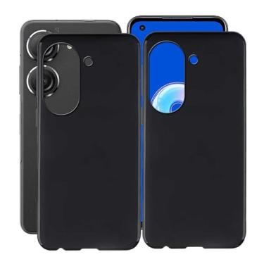 Imagem de Capa para Asus Zenfone 9 (6,9"), HGJTF 2 peças capa protetora antiqueda de silicone macio, à prova de choque, capa de telefone antiderrapante, para Asus Zenfone 9 Shell - Preto + Preto