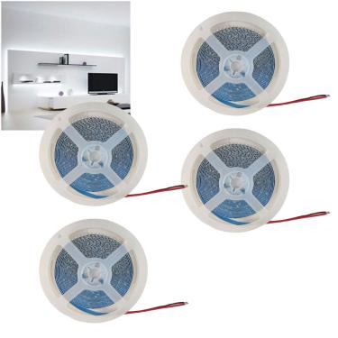 Imagem de Fita Led 6500 16W 5 Metros 240 Leds Kit 4 Unidades Quarto Sala Casa Apartamento Gesso Teto Rebaixado