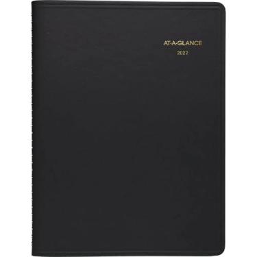 Imagem de Agenda mensal 2022 da AT-A-GLANCE, 23 cm x 28 cm, grande, 15 meses, preta (7026005)