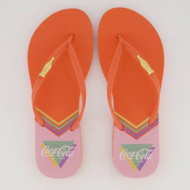 Imagem de Chinelo Coca Cola Leeds Feminino Laranja-Feminino
