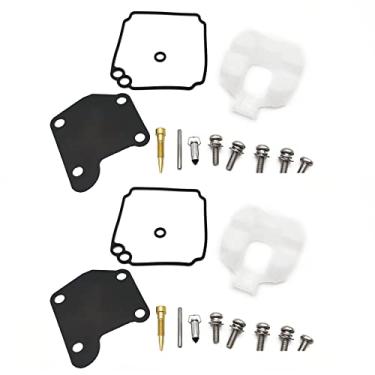 Imagem de Kit de reparo de carburador 63V-W0093-00-00 serve para motor de popa Yamaha 2 tempos Boia de óleo peças de junta de válvula de agulha (2 conjuntos)