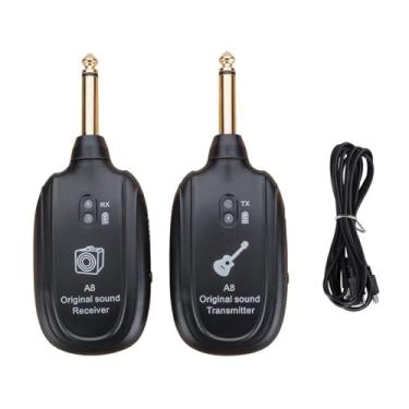 Imagem de Dynwave Receptor transmissor de áudio, receptor transmissor de guitarra, recarregável, de guitarra sem fio, para guitarra elétrica, baixo elétrico, Embalagem de saco OPP