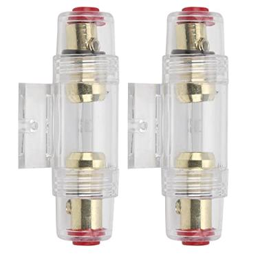 Imagem de CONJUNTO DE PORTA FUSÍVEL DE ÁUDIO DO CARRO AGU PROTEÇÃO CONTRA SOBRECARGA UNIVERSAL 2 PCS COBRE 60A 80A CONECTOR DE FIO 12 24 V