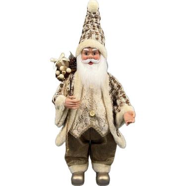 Imagem de Papai Noel Grande Musical Bordô Marrom Decoração Natal 70Cm