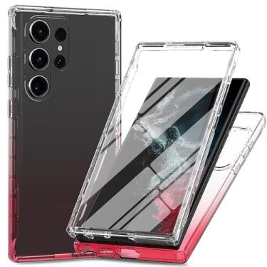 Imagem de UUCOVERS Capa para Samsung Galaxy S24 Ultra 5G 6,8 polegadas 2024 com protetor de tela proteção contra quedas de corpo inteiro frente e verso TPU macio transparente resistente à prova de choque capa