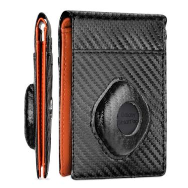 Imagem de ALPHA PAIR Carteira fina, Laranja, Smarttag (11 compartimentos dobráveis sem clipe)