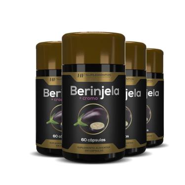 Imagem de 4X BERINJELA + CROMO PREMIUM 60CAPS HF SUPLEMENTOS-Unissex