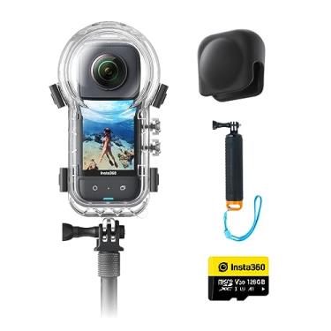 Imagem de Kit de Mergulho Invisível Insta360 X3, Câmera de Ação Impermeável 5,7K 360º, Estojo de Mergulho, Bastão de Selfie, Sensores Duplos de 48 MP, Estabilização, Trava de Horizonte 360º, Lente Única 4K