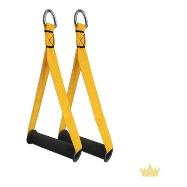 Imagem de Manopla Par Simples Alça Puxador Nylon Academia Cross Over - REI DO FI