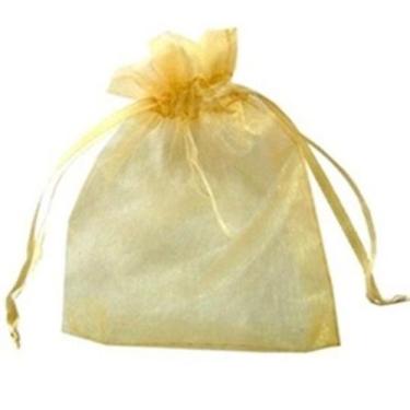 Imagem de 100 saquinhos de organza Dourado 7x9cm - teresa ofertas