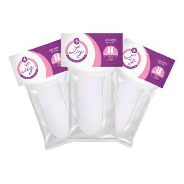 Imagem de 150 Lixa para o pé Refil adesiva Branca 12x4,5cm Liz produto de Beleza
