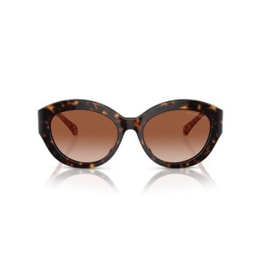 Imagem de Michael Kors Óculos de sol feminino Mk2204u Brussels com ajuste universal olho de gato, Tartaruga escura/marrom dégradé, 54 mm
