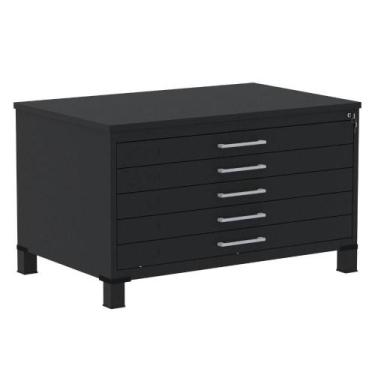 Imagem de Mapoteca 5 Gavetas Pandin 120 cm (Larg) Inmetro Tampo MDP Preto Estrut