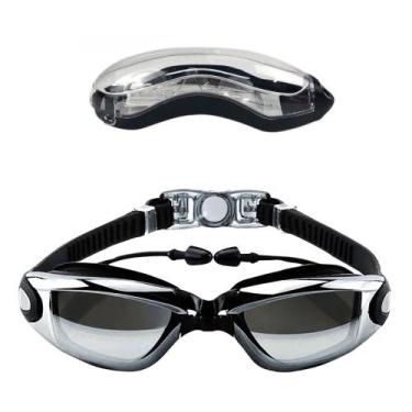 Imagem de Kit Óculos Natação Mergulho Piscina Com Estojo Hero Band, Preto