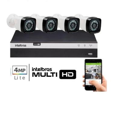 Imagem de Kit 4 Cameras Segurança Full Hd 1080p Dvr Intelbras Mhdx 3004