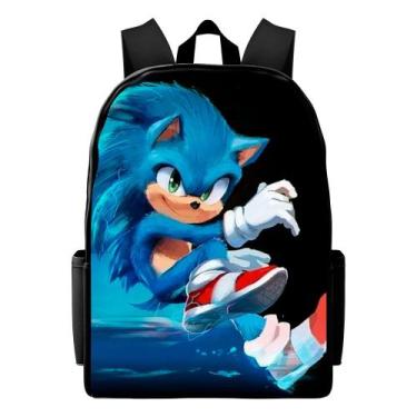 Imagem de Mochila Infantil Estampada Sonic Bolsa Escolar Lançamento Volta As Aul