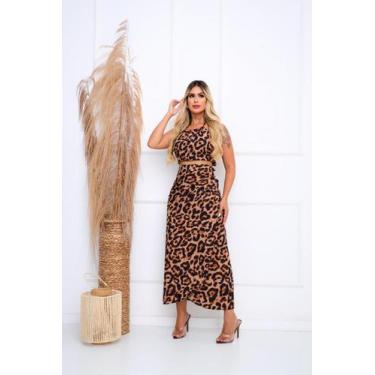 Imagem de Saia Envelope Midi Longa Transpassada VESTE DO 36 AO 46 - ONÇA - CLICK