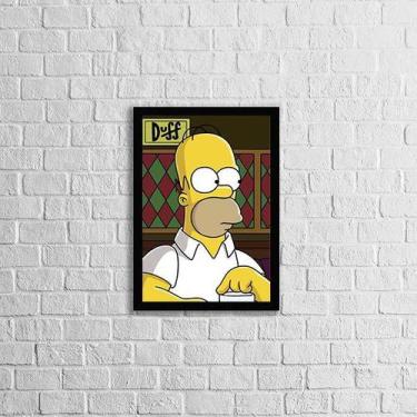 Imagem de Quadro Homer Simpson Duff 33x24cm - com vidro - Quadros On-line, Madei