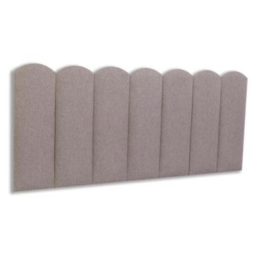 Imagem de Cabeceira Casal Estofada de Colar na Parede Kit 7 Placas Modelo Nuvem 