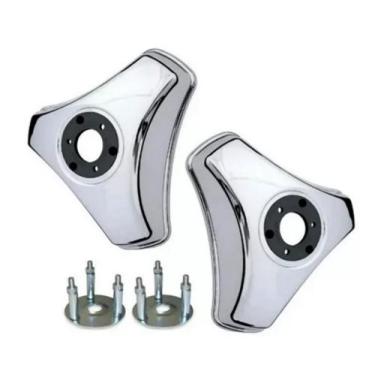 Imagem de 2 Calota 3 Pontas Aro 16 17,5 Metal Caminhao Rodoar + Suporte - TOP-AR