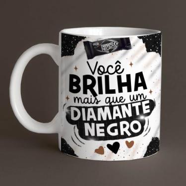 Imagem de Caneca Porcelana Páscoa você brilha mais que um diamante negro 325 ml 