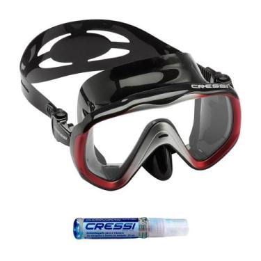 Imagem de Máscara de Mergulho Cressi Liberty Black Edition + Anti Fog Sea Gold, 