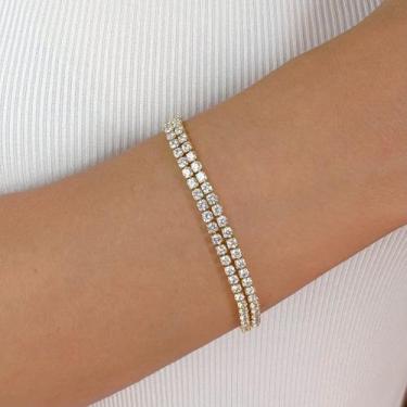 Imagem de Pulseira Riviera Dupla Banhado em Ouro 18k - Anastásia Joias