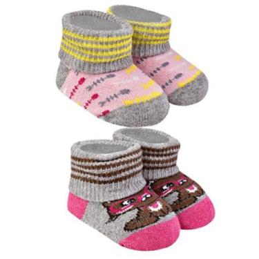 Imagem de kit 2 Pantufas Recém Nascido Meias Dallf, Colorido, Unico