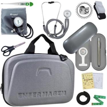 Imagem de Kit Enfermagem Estagio Super Luxo Maleta Incoterm - Love Saúde, Rosa
