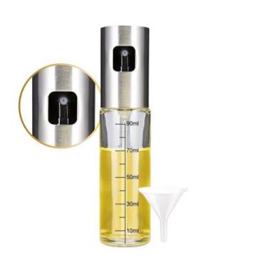 Imagem de Pulverizador Cozinha Azeite Vinagre Óleos Vidro Inox 100ml - HQ