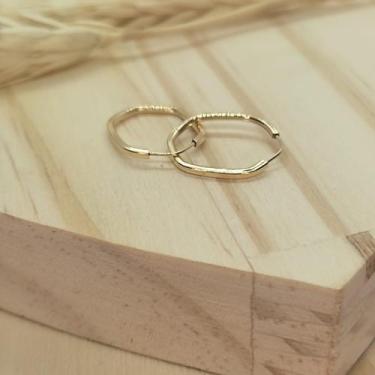 Imagem de Brinco Argola Sextavado Ouro 18K  - Casa das Joias Online