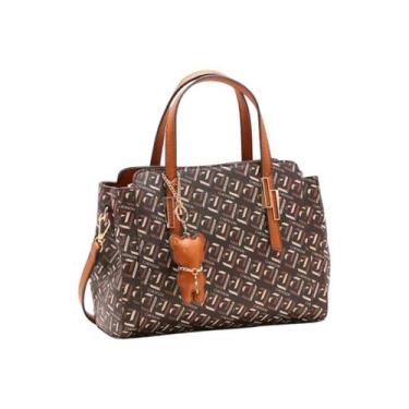 Imagem de Bolsa De Poliuretano Chenson De Mão E Transversal Feminina, Café