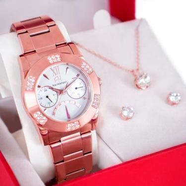 Imagem de Relógio Feminino Champion Ana Hickmann Rosé Analógico AH30282Z 