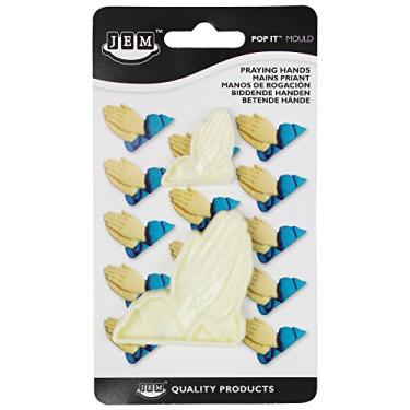 Imagem de JEM PopIt molde para decoração de bolos - mãos em oração, tamanhos pequenos e grandes, branco
