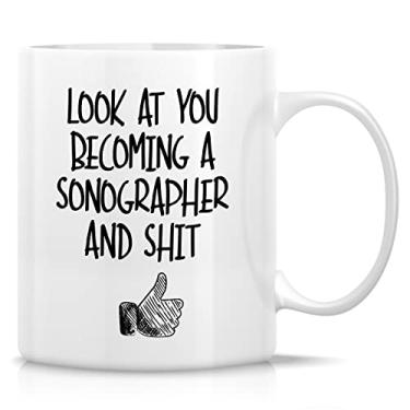 Imagem de Retreez Caneca engraçada - Becoming a Sonographer Sonography Healthcare 325 ml canecas de café de cerâmica - engraçado, sarcasmo, motivacional, presentes de aniversário inspiradores para médicos,