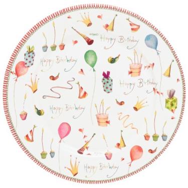 Imagem de Conjunto de 8 pratos de jantar de papel divertido com Caspari Happy Birthday