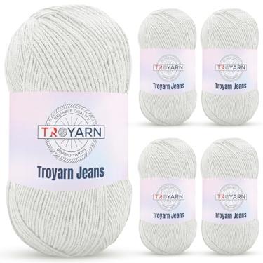 Imagem de Fio de crochê 60% algodão 40% acrílico - 5 Skien Bulk - creme, fino/esportivo para crochê/tricô - Ideal para bonecas Amigurumi e roupas de bebê