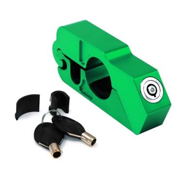 Imagem de CHIFUN Trava universal de guidão de motocicleta CNC alumínio guidão aperto freio acelerador bloqueio anti-roubo compatível com ATV motocicleta scooter Dirt Bike (verde)