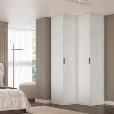 Imagem de Guarda Roupa de Canto 2 Portas MDF Spacios Belmax, Branco