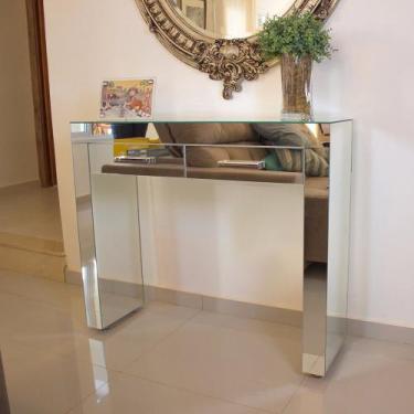 Imagem de Aparador Espelhado 2 Gavetas Largura 70 Cm Altura 85 Cm Lapidado Luxo 