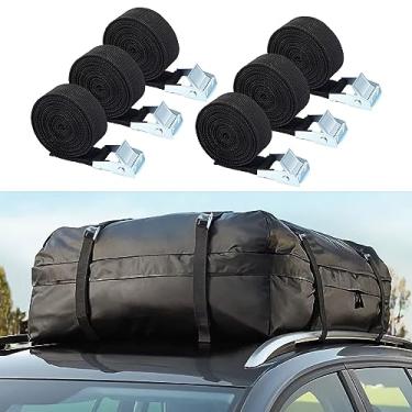 Imagem de 6PK Correias de amarração com fivelas de came 2,5 cm x 8,2 pés correias de amarração transportadoras de caiaque correias de segurança catraca rack de teto carga motocicleta bagagens caminhões barco
