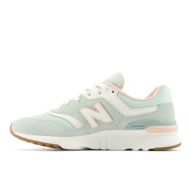 Imagem de New Balance 997h V1 feminino, Cinza argila/pântano salgado/filamento rosa, 38