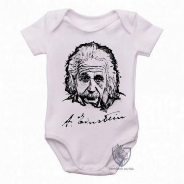 Imagem de body nenê criança roupa bebê Albert Einstein rosto - Empório Dutra, M 