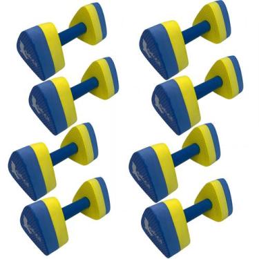Imagem de Kit 4 Pares Halteres Hidroginástica EVA DF1091 P 1 à 2kg Azul Dafoca S