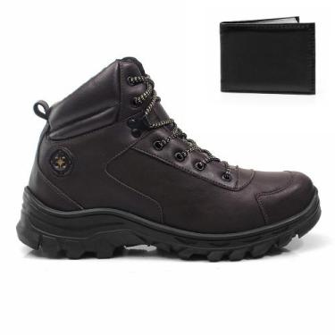 Imagem de Bota Masculina Bredeni Adventure Montain Com Carteira, 40, Marrom, Mas