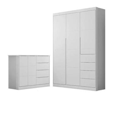 Imagem de Guarda Roupa e Cômoda  quarto de  Bebê Eloá MDF Phoenix Baby