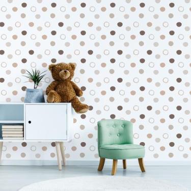 Imagem de Papel de Parede Bolinhas tons de Marrom 57x270cm Cobre 1,5m - Quartinh