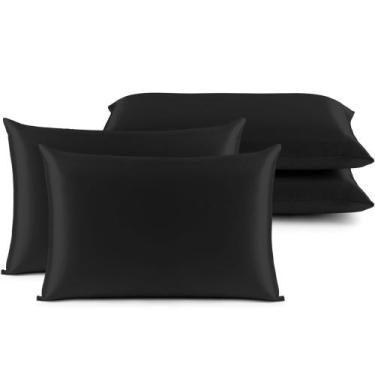 Imagem de 4 Fronhas Charmousse Alto Brilho Seda Cetim Anti Frizz - Raga Decoraçõ