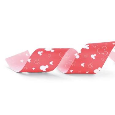 Imagem de Fita de Cetim Estampa Mickey Vermelho e Branco - 6,3cm x 914cm - 1 uni